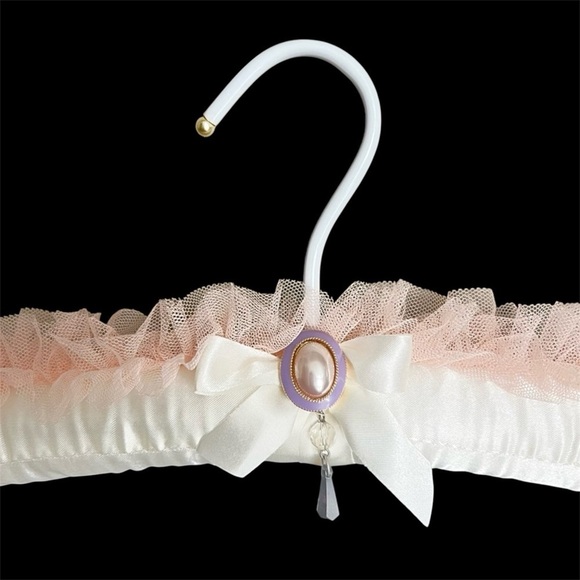 Bridal/Prom/Pageant dress hanger, handmade one of a kind. Ivory and blush pink - Picture 2 of 8